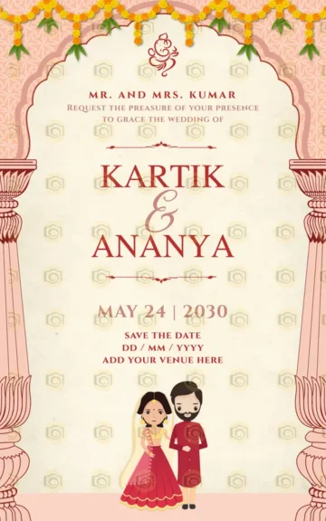 Beautiful Indian Wedding Invitation Featuring Ornate Designs And Bright Colors, Capturing The Essence Of A Cultural Celebration